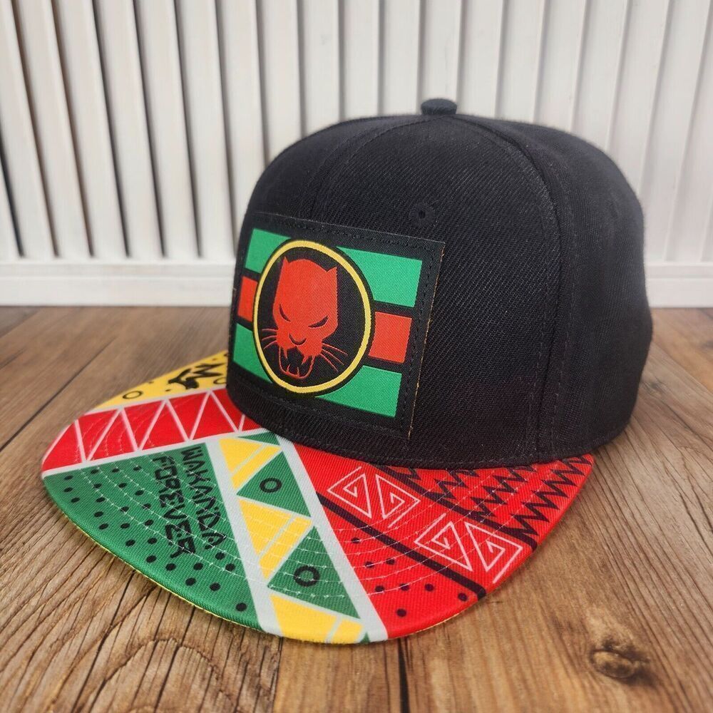 Black Panther Wakanda Forever Official Marvel Snapback Hat Cap Colorful Movie